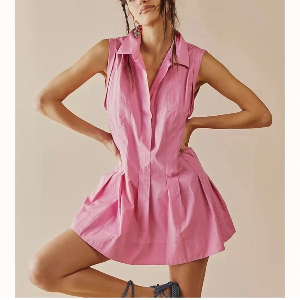 Free People Sleeveless Pink Mini Dress